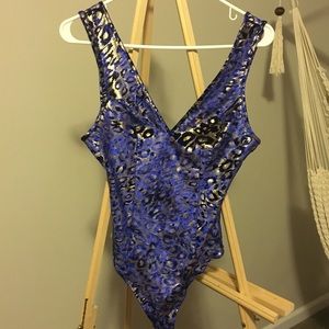 TOPSHOP Metallic Cheetah Bodysuit